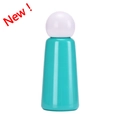 Bouteille isotherme 350ml bleu tiffany en acier inoxydable avec bouchon blanc rond - Blanc & Vert