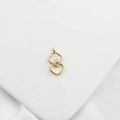 Exquisite 18k gold plated gourd pendant featuring white shell inlay and hollow design - Double Layer Gourd 8*16mm