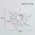 Lot de 6 flocons de neige en acrylique transparent pour Noël, 9x8cm par pièce - 9cm Flocons de Neige Transparents 6 Pcs