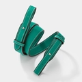 Litchi grain leather adjustable shoulder strap in mint green with white contrast stitching - Green Webbing with Silver Buckle