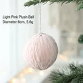 Light pink wool felt Christmas ball ornament 6cm diameter hanging on tree branch - Light Pink