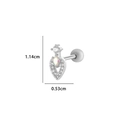 Silver heart stud earring with cubic zirconia and opal droplet inlay, 1.14cm height - 11# Silver (Opal Heart)