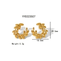 Detail view of golden leaf earrings showing weight 5.3g and 20.5mm height dimensions - Wheat Ear Earrings (YYE023507)