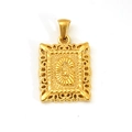 Vintage 18K gold plated square pendant featuring a hollowed letter G design - Letter G (SP598G-G)