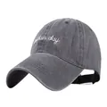 Casquette vintage en coton délavé anthracite avec broderie blanche Bad Hair Day - Réglable / Gris (Bad Hair Day)