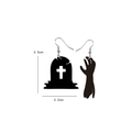 Détail des boucles d'oreilles pierre tombale et main fantôme avec mesures de 3,5 cm - Pierre Tombale & Main de Fantôme