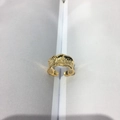 Minimalist gold multi-layer adjustable open ring with irregular lava texture design - JZ538 Irregular Wrinkle / Gold