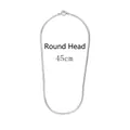 Klassieke 45 cm verzilverde slangenketting met een ronde sluiting voor dames - 45cm Ronde Gesp / Zilver