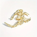 Golden spider hair claw clip made of polished metal for Halloween styling - Gold Spider