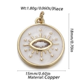 Gold plated evil eye pendant with cubic zirconia and enamel for necklace or bracelet - Marquise Zircon Evil Eye (CX140-8)