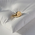 Minimalist 18K gold plated butterfly signet ring with high-polished metallic finish - US 6 / Butterfly Style
