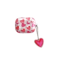 Funda para AirPods con diseño de nácar blanco, corazón rojo y colgante a juego - AirPods Pro