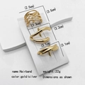 Minimalist gold metal hairbands in three punk styles with size specifications and 22g weight - 3-Piece Set No. 3 (MY030-3)