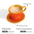 Miniature orange coffee cup charm in waterproof stainless steel with dimensions and weight - Orange Mini Coffee Cup Pendant PJ93210A