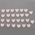 Set of 26 heart-shaped alloy alphabet pendants with white enamel and gold beads - Heart Alphabet Set (DY147) / Set of 26 / Style 15 Heart White