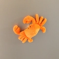 Aimant de réfrigérateur en peluche crabe orange mignon en tissu doux avec design de dessin - Crabe