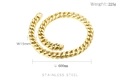 15mm gold Cuban link chain for men in stainless steel, 600mm length hip hop necklace - Gold (KN24604-BD)