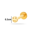 Titan Gold Flat Back Piercing mit 0,3cm Smiley-Design für Lippen- und Ohrschmuck - Smiley-Gesicht (T2512-2#) / Gold