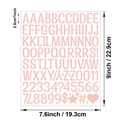 Light pink 1-inch vinyl letter and number stickers for DIY crafts, 2.5cm height - Pink