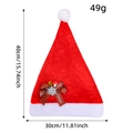 Red plush Christmas hat with snowflake pattern and bow detail, dimensions 40x30cm - Brown Bow Style
