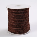 Deep brown metallic glitter ribbon roll with glossy texture for gift wrapping - Coffee 14