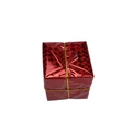 Rote Weihnachts-Geschenkbox mit Diamanttextur und Goldband für Baumschmuck - 10mm / Rot