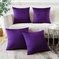 Set of four luxury dark purple velvet square cushion covers for home sofa decor - 30*50cm (No Insert) / Lavender