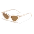 Champagne cat-eye sunglasses for women with brown lenses and a stylish translucent frame - Champagne Frame / Tea Lens