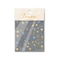 Adhesive ocean theme nail art sticker with blue and gold sea shells and seahorse patterns - Underwater World (to1876)