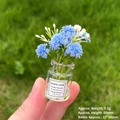Vaso di fiori in miniatura luminoso con fiori blu e bianchi per decoro auto - [Luminoso] Vaso Blu