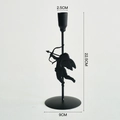 Black matte Cupid metal candle holder with arrow sculpture and dimensions 22.5cm height - Medium (22.5cm) / Black