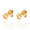 Minimalist S925 sterling silver hollow star stud earrings in gold with 925 hallmark - Gold Hollow Star