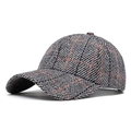Klassieke Britse baseballpet met zwart-wit pied-de-poule patroon en rode strepen - Verstelbaar / Lichtgrijs