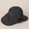 Detalle de la correa ajustable y tela de nailon del sombrero de sol negro - M (56-58cm) / Negro