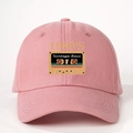 Pink adjustable baseball cap with retro 1980s cassette print and vintage soul slogan - One Size / Deep Pink