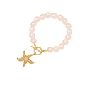 Elegant gold starfish charm pearl necklace with a vintage T-bar clasp for women - 2# Starfish Bracelet