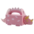 Cute pink triceratops candy box with white dots for baby shower gift packaging - Pink
