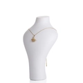 Golden swan pendant necklace with sparkling crystals on white mannequin display - Small (24cm) / White