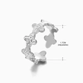Adjustable silver open ring with unique hammered texture and irregular cloud design - Steel Color (027 Style) / 1.7cm (Adjustable)