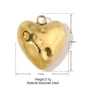 Macro detail of gold heart pendant with 11x12mm dimensions and 3.1g stainless steel weight - YE206/Mini Heart