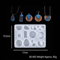 DIY silicone mold for geometric pendants featuring twelve various shapes for jewelry making - 60-665 (Necklace Earring)