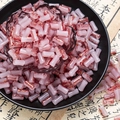 Pink translucent bamboo-shaped glass beads with reddish-brown veins for DIY crafts - Red Face (Ink Wash 6x12mm)