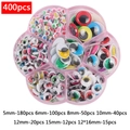 400pcs mixed sizes wiggle googly eyes set in a pink flower storage case for DIY crafts - Box 22 (Pink Box Set 400pcs)