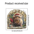 3D Christmas mouse hole wall sticker size dimensions 11.5cm with cute hamster motif - Hamster Eating Cookies Style (fun-s19) / 11.5*11.5cm