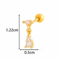 Gouden ster kraakbeen oorknopje met zirkonia en een veilige schroefsluiting - Waterdruppel Zirconia Stijl (2603-2#金) / Goud