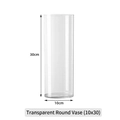 Transparent acrylic cylindrical vase for flowers, diameter 10cm and height 30cm - Transparent Cylindrical Vase (10*30cm)
