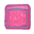 Compact square mesh toy bag in vibrant rose red and bright blue with zipper closure - Mesh Tofu Bag 12x12x6cm Rose Red