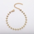 18K gold plated evil eye bracelet with turquoise beads and adjustable chain closure - Bracelet 17+5cm / Gold/Lake Blue