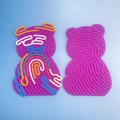Lilafarbene bärenförmige Silikon-Fidget-Boards zur Entspannung und Stressbewältigung - Kreativer Bärenstil / Lila