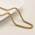 Poliertes goldenes Edelstahl-Box-Halskette mit robusten quadratischen Gliedern für Herren - 3mm*45cm / Gold